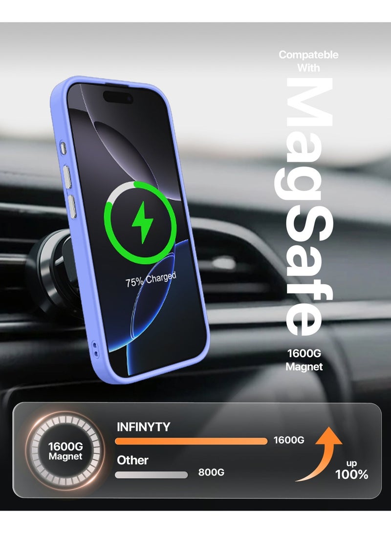 INFINYTY iPhone 16 Case– Gleam Series (Ultramarine) Hybrid Matte Finish, Seamless Color Match, MagSafe Compatible, Mil. Grade Drop-Tested, Air Cushion Corners, Soft Touch, Scratch-Resistant - Image 4